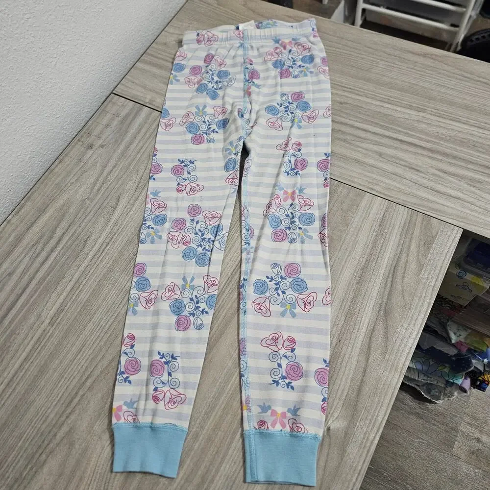 Hanna Andersson Pajama Set Disney Cinderella White Blue Long Sleeve Girls 6 7